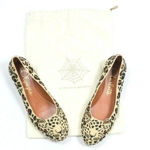 Charlotte Olympia Womens 38 Beige Flats Kitty Cat